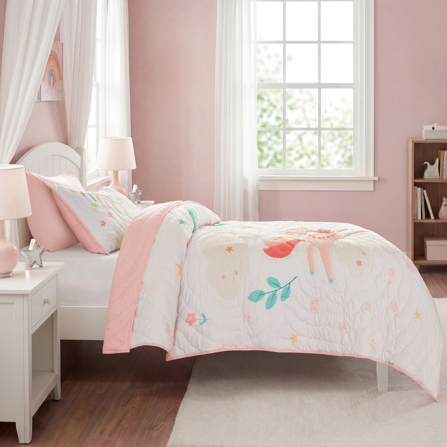 Unicorn Dream Plush Detail 3D Hand-stitched Quilt Set