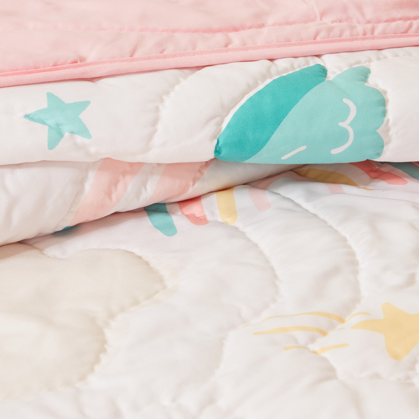 Unicorn Dream Plush Detail 3D Hand-stitched Quilt Set