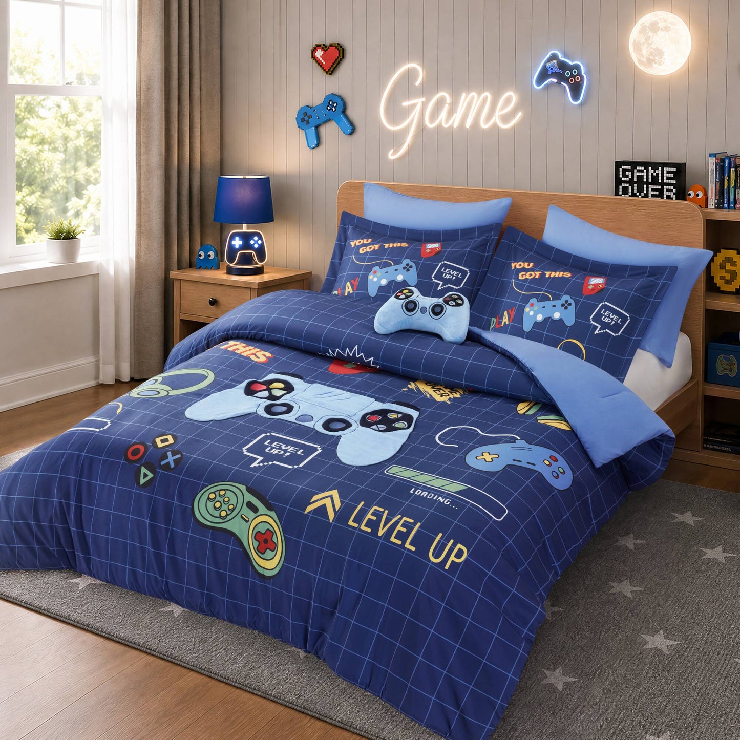 Game Controller 3D Comforter Set (with Game Controller Shaped Decorative Pillow)