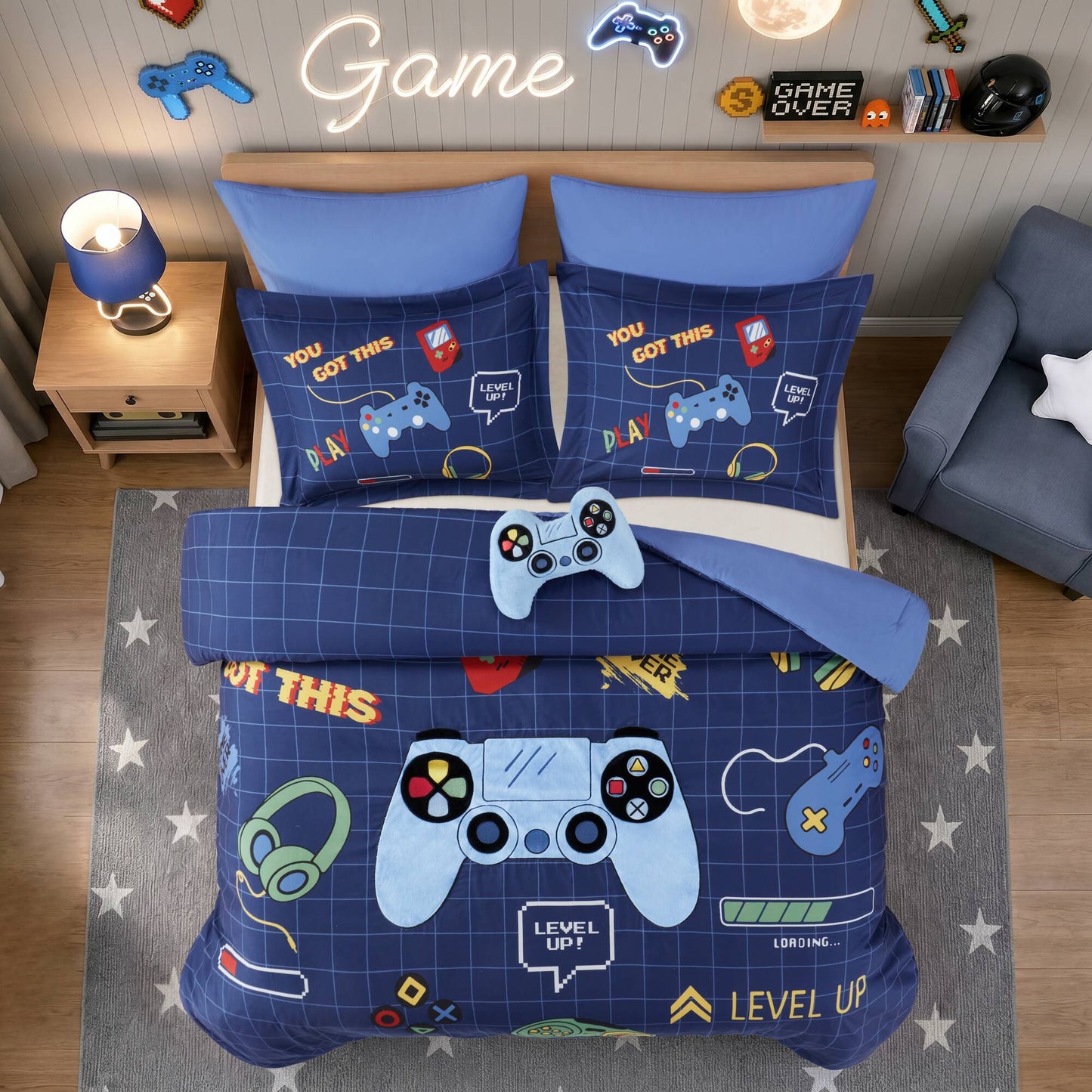 Game Controller 3D Comforter Set (with Game Controller Shaped Decorative Pillow)