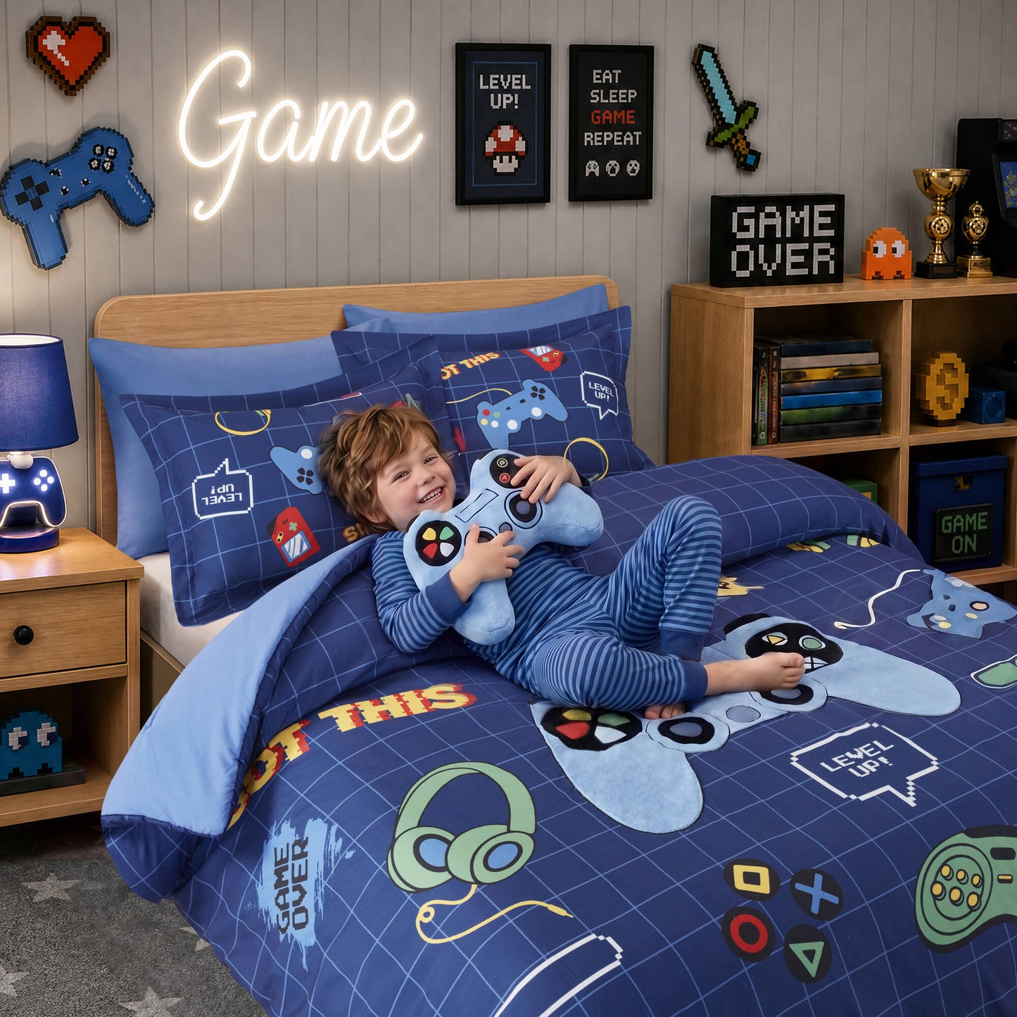 Game Controller 3D Comforter Set (with Game Controller Shaped Decorative Pillow)