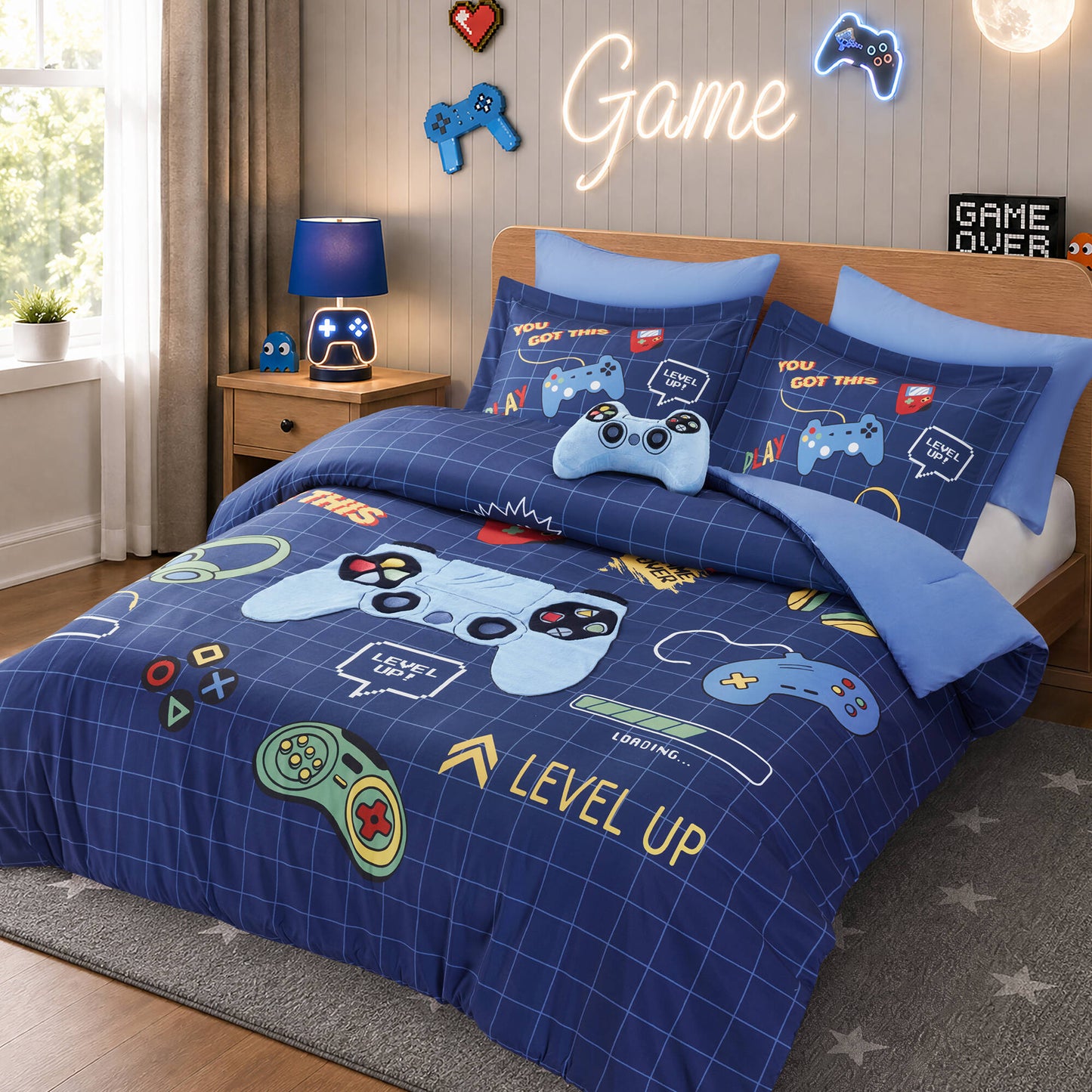 Game Controller 3D Comforter Set (with Game Controller Shaped Decorative Pillow)