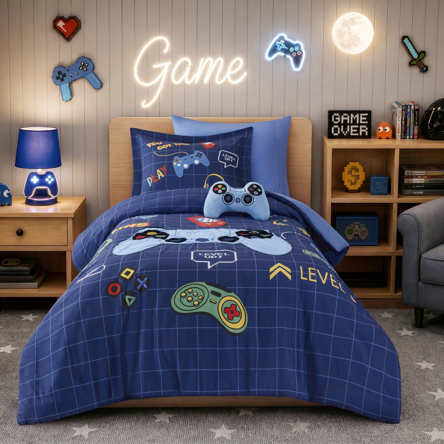 Game Controller 3D Comforter Set (with Game Controller Shaped Decorative Pillow)