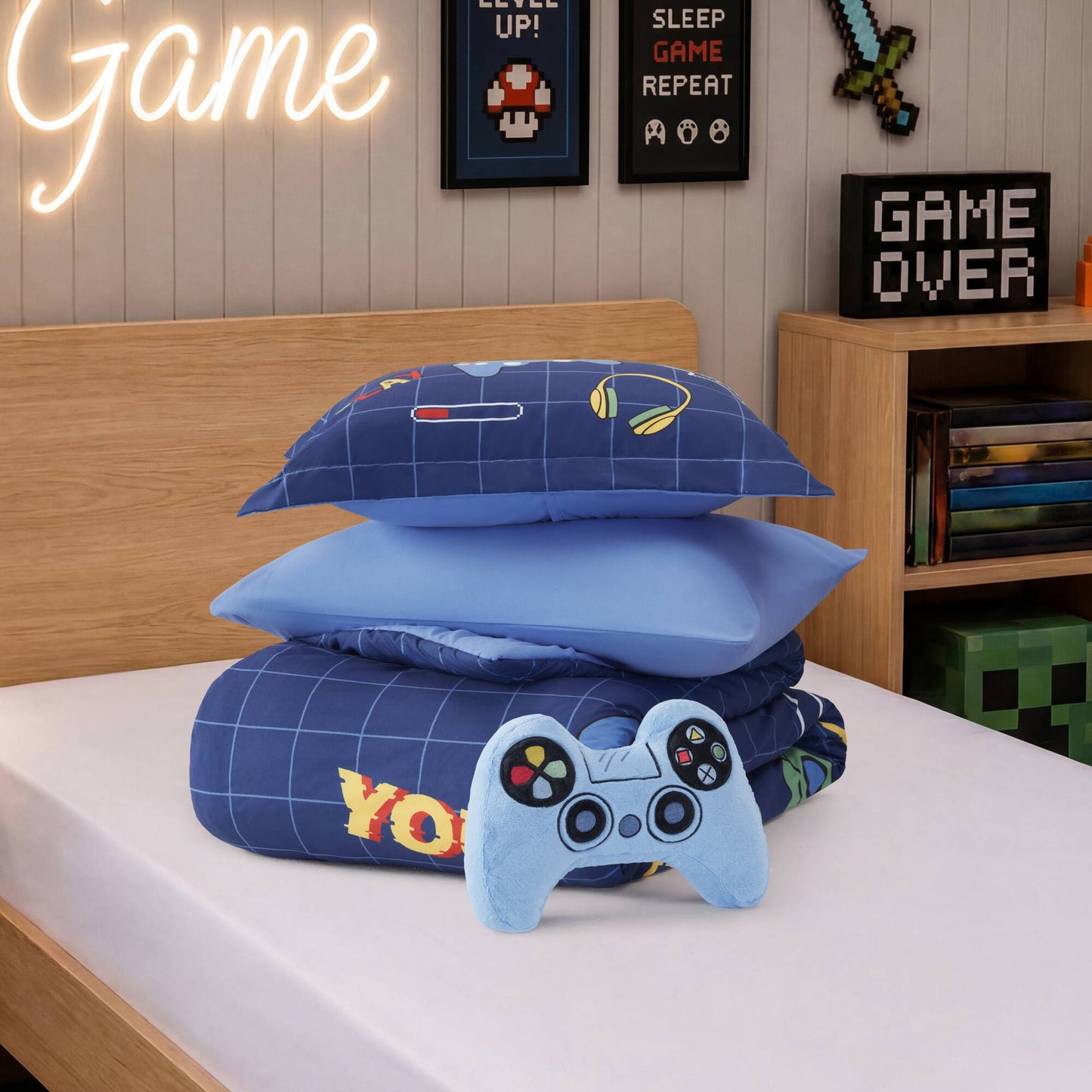 Game Controller 3D Comforter Set (with Game Controller Shaped Decorative Pillow)
