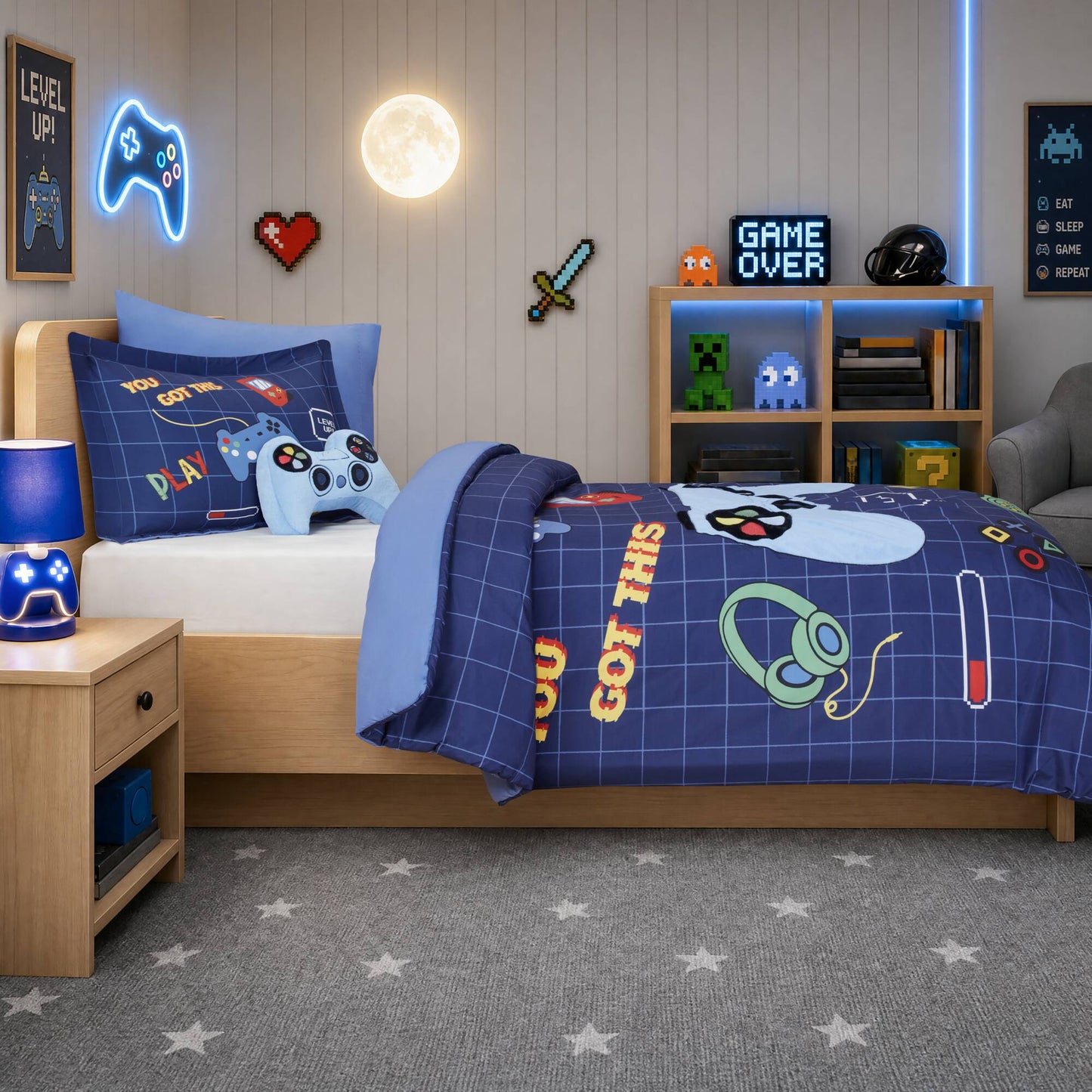 Game Controller 3D Comforter Set (with Game Controller Shaped Decorative Pillow)