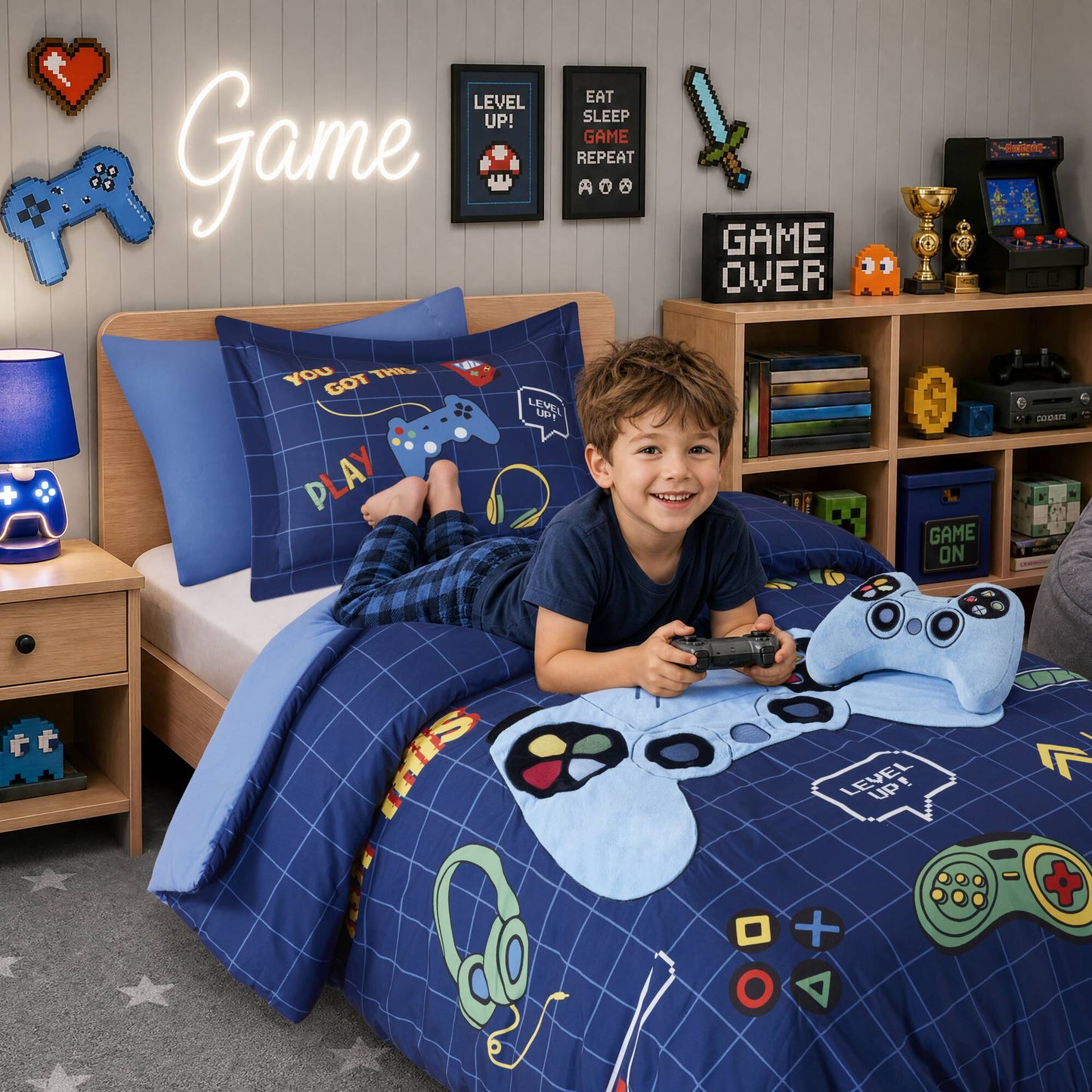 Game Controller 3D Comforter Set (with Game Controller Shaped Decorative Pillow)
