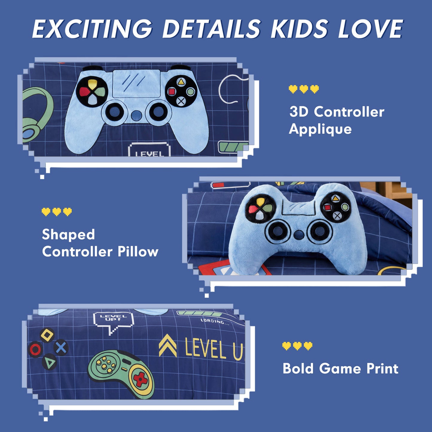 Game Controller 3D Comforter Set (with Game Controller Shaped Decorative Pillow)