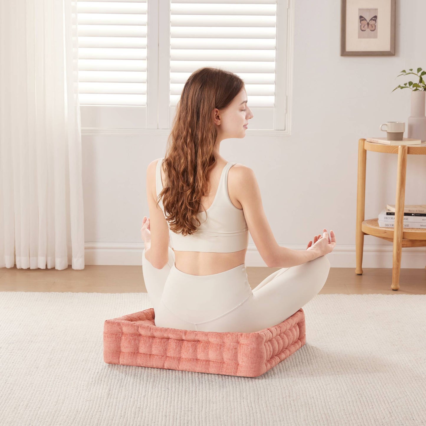 Azza Poly Chenille Square Floor Pillow Cushion