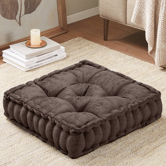Azza Poly Chenille Square Floor Pillow Cushion