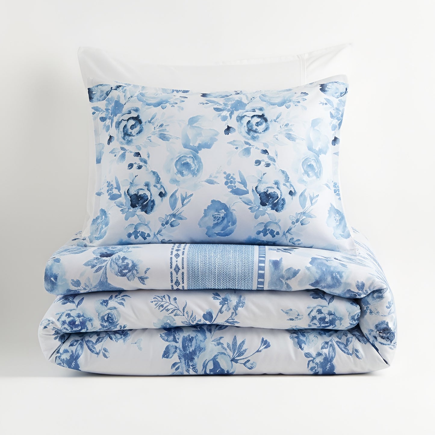 Christa Floral Striped Duvet Cover Set