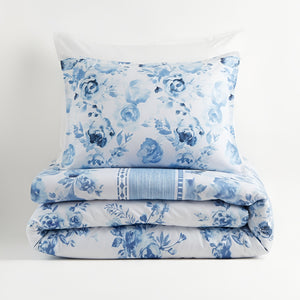 Christa Floral Striped Duvet Cover Set