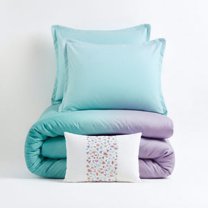 Glimmer Metallic Glitter Printed Reversible Duvet Cover Set