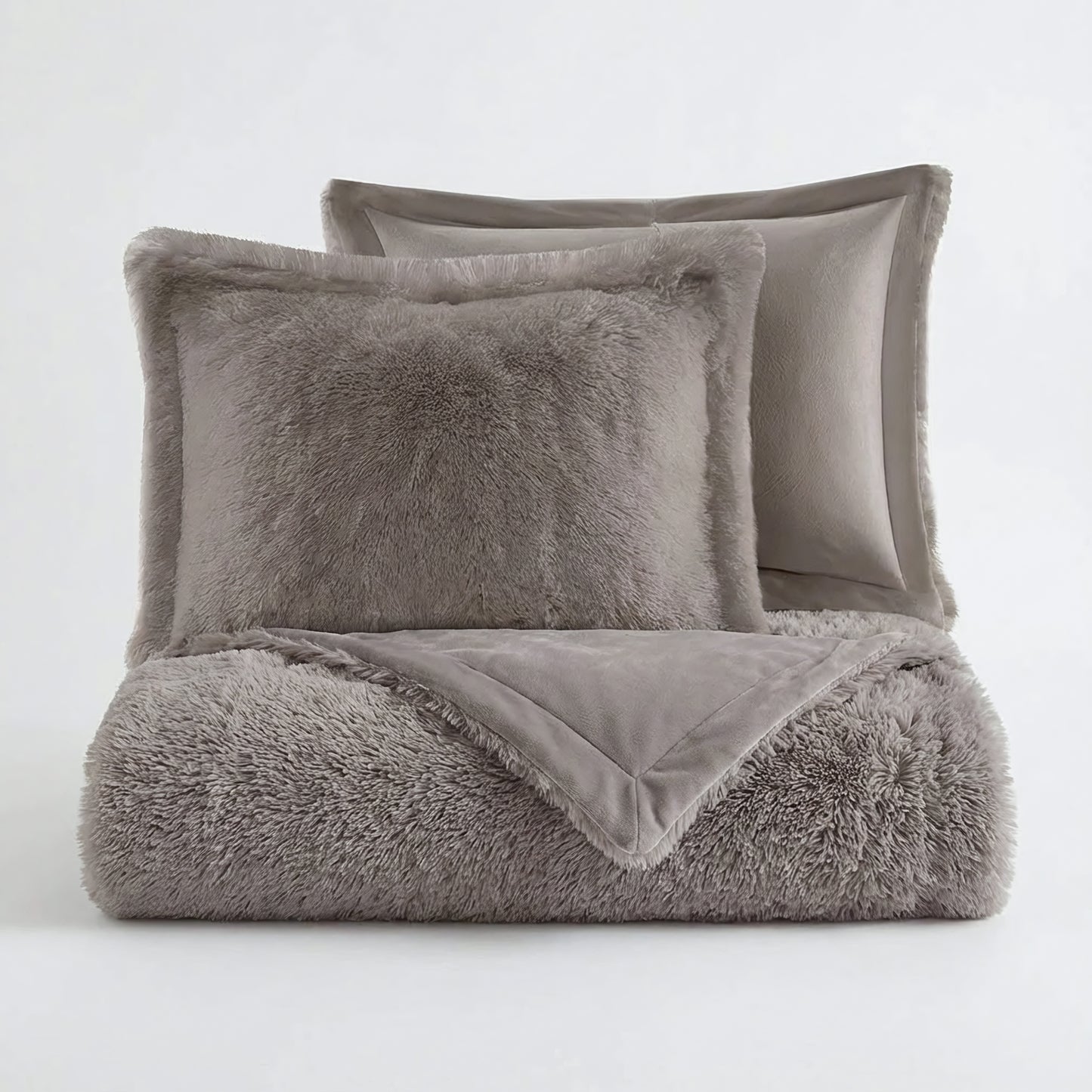 Malea Shaggy Fur Duvet Cover Set