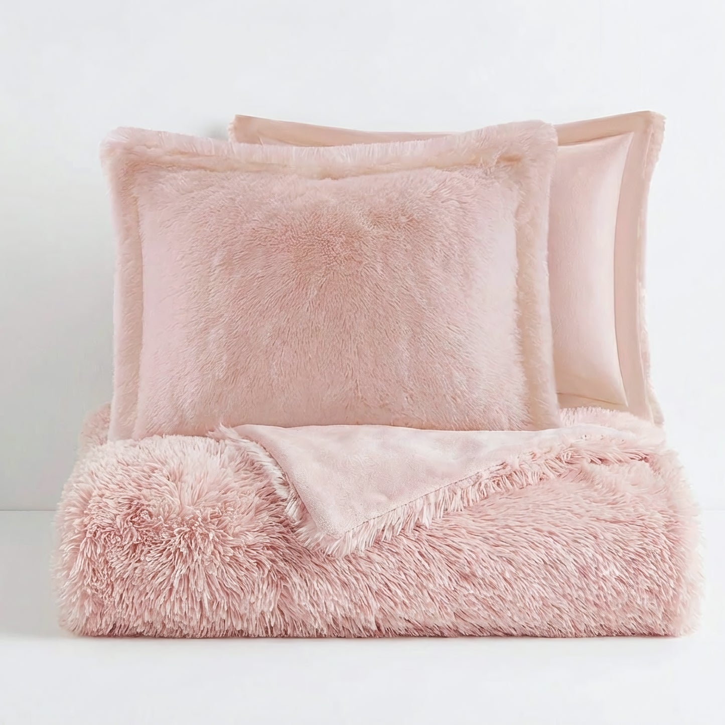 Malea Shaggy Fur Duvet Cover Set