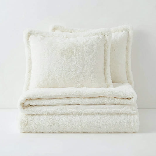 Malea Shaggy Fur Duvet Cover Set
