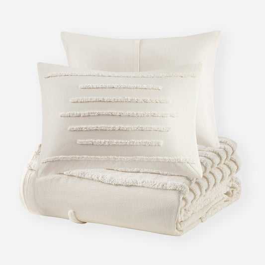 Mercer 3 Piece Cotton Chenille Duvet Cover Set