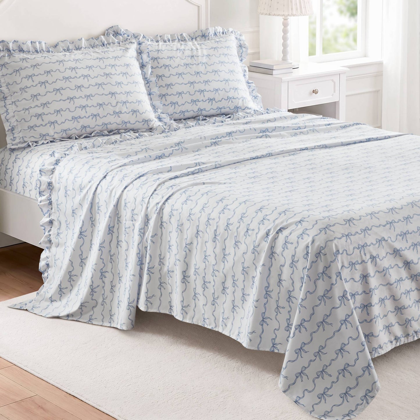 Microfiber Ruffle MF Solid Ruffled Hem Sheets