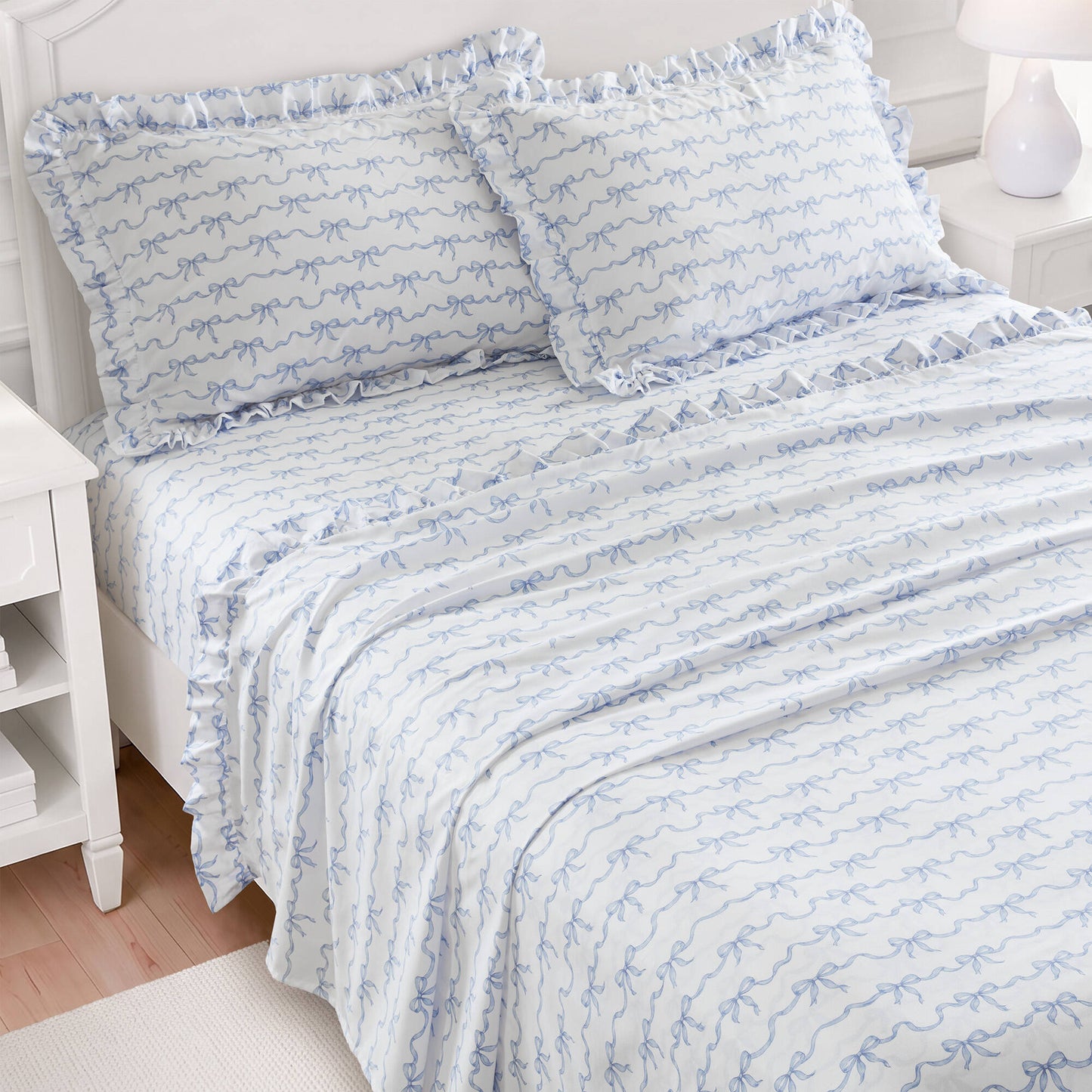 Microfiber Ruffle MF Solid Ruffled Hem Sheets
