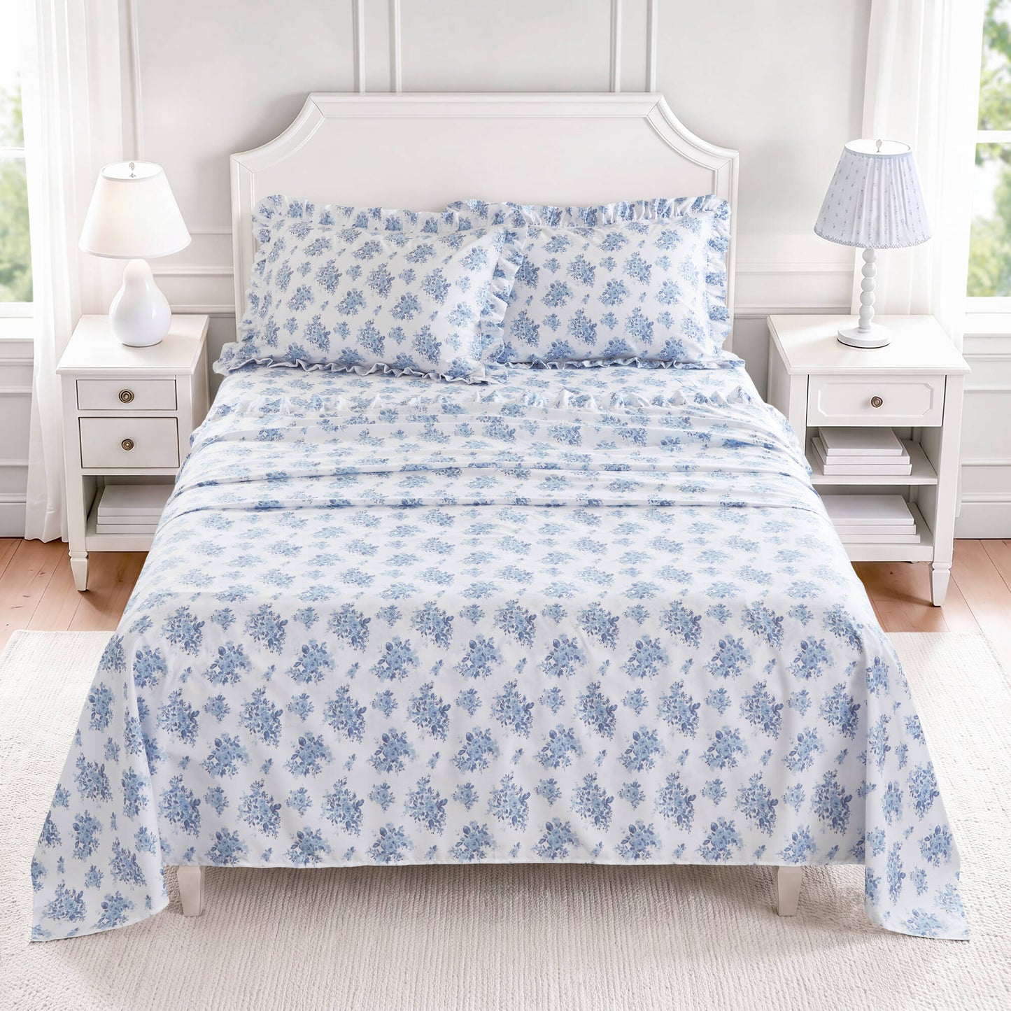 Microfiber Ruffle MF Solid Ruffled Hem Sheets