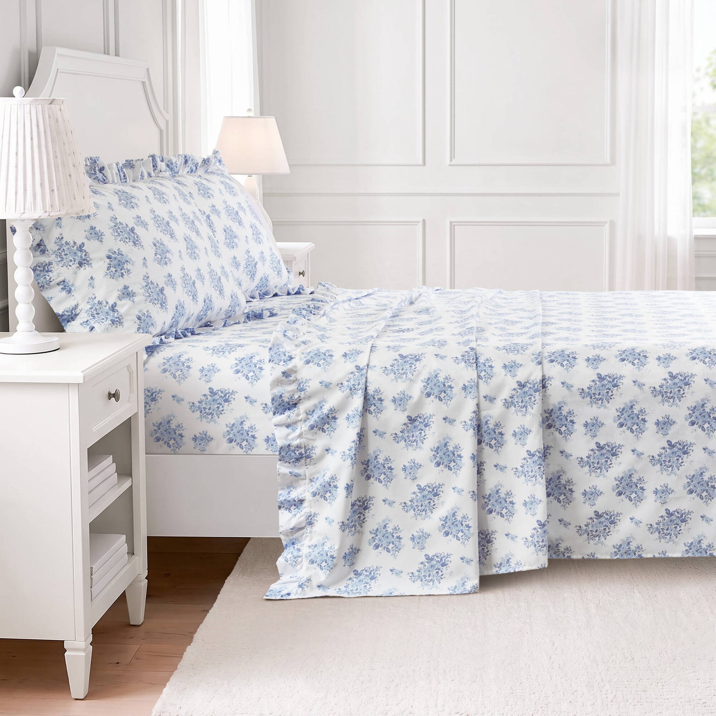 Microfiber Ruffle MF Solid Ruffled Hem Sheets