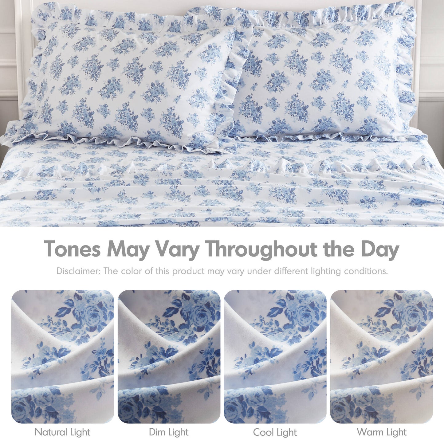 Microfiber Ruffle MF Solid Ruffled Hem Sheets