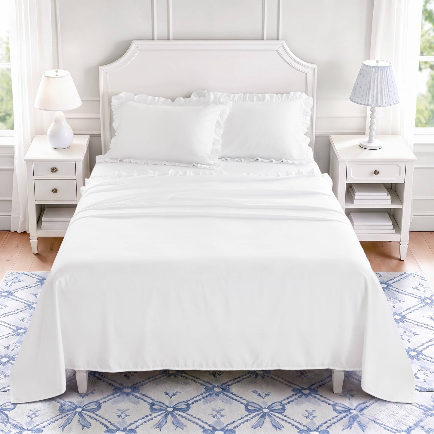 Microfiber Ruffle MF Solid Ruffled Hem Sheets