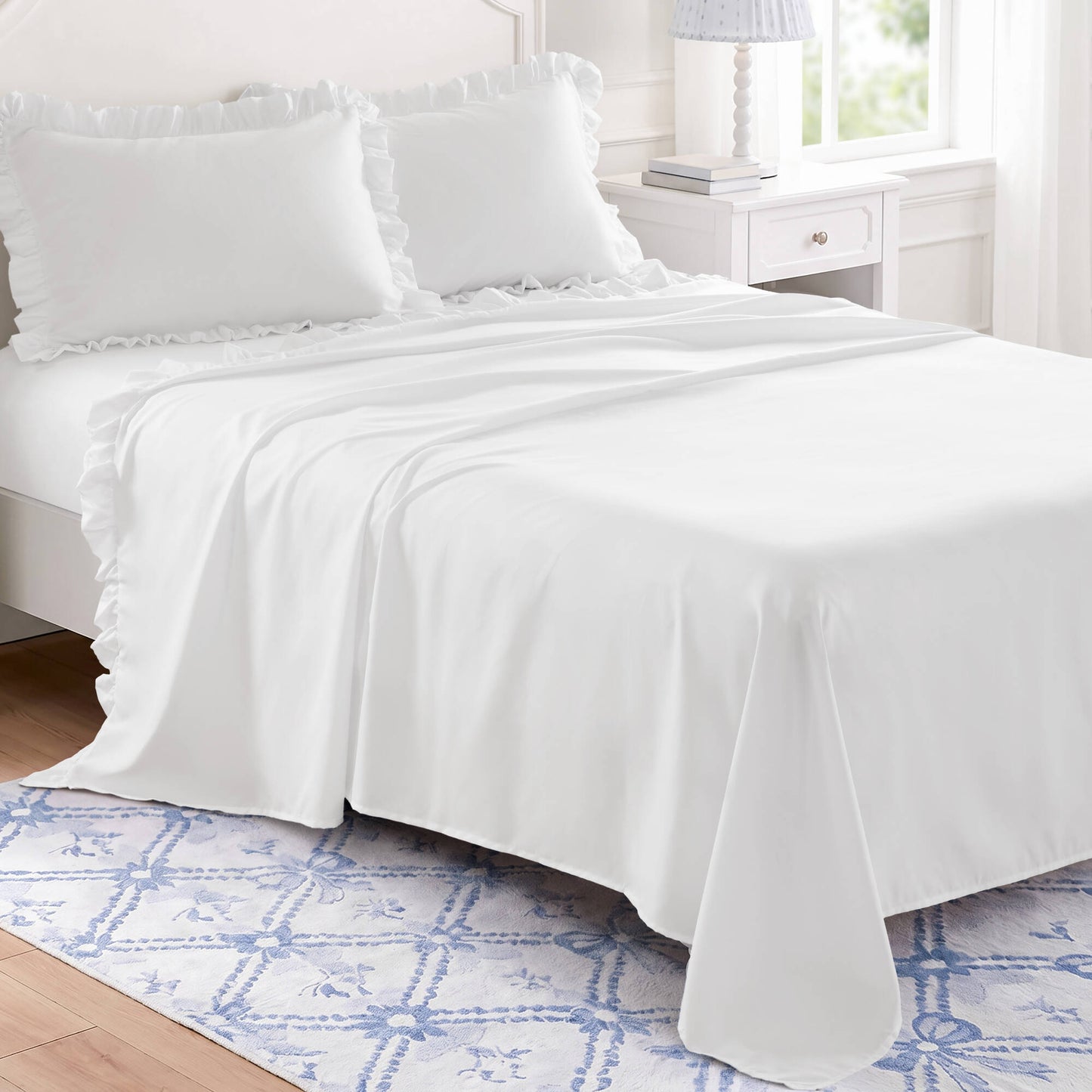 Microfiber Ruffle MF Solid Ruffled Hem Sheets