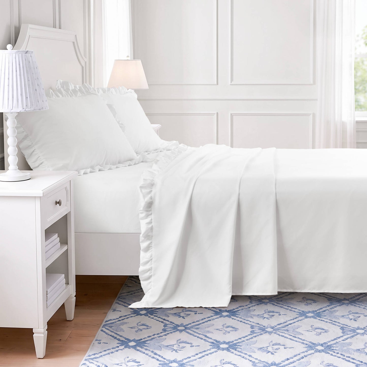 Microfiber Ruffle MF Solid Ruffled Hem Sheets