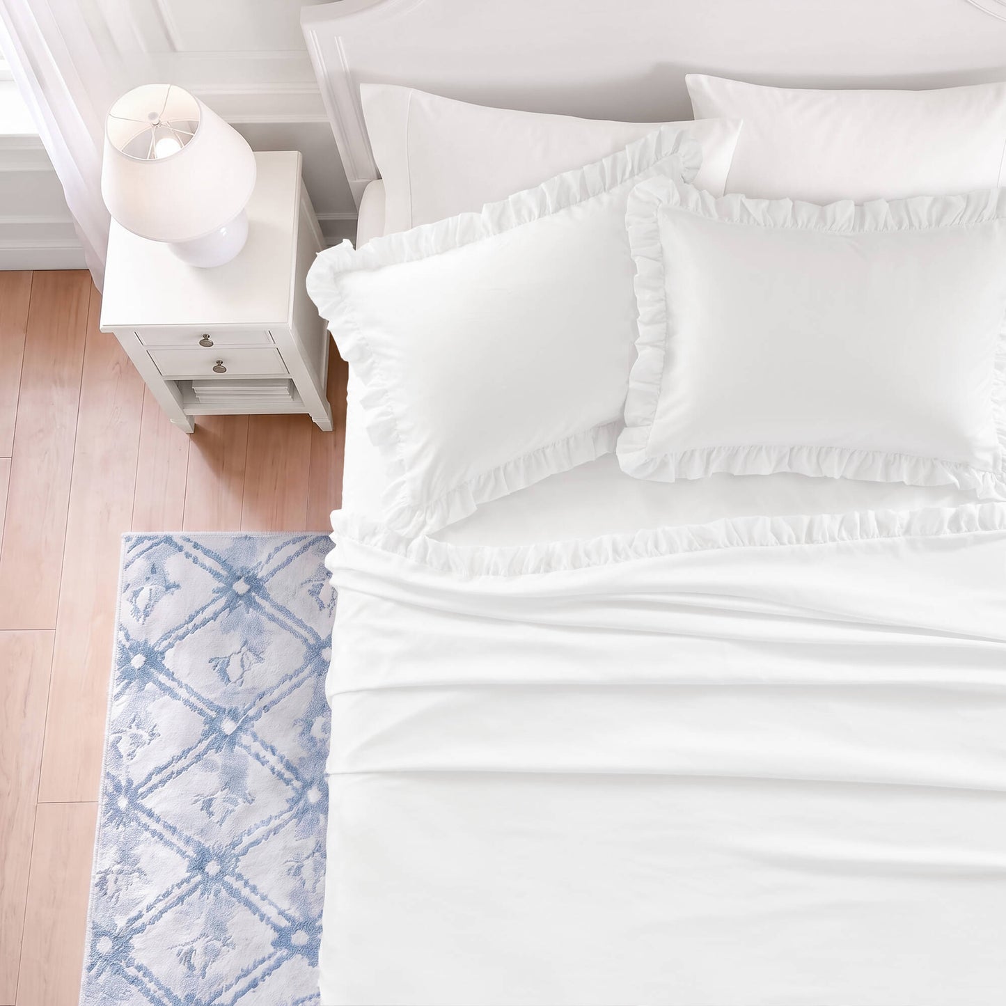 Microfiber Ruffle MF Solid Ruffled Hem Sheets