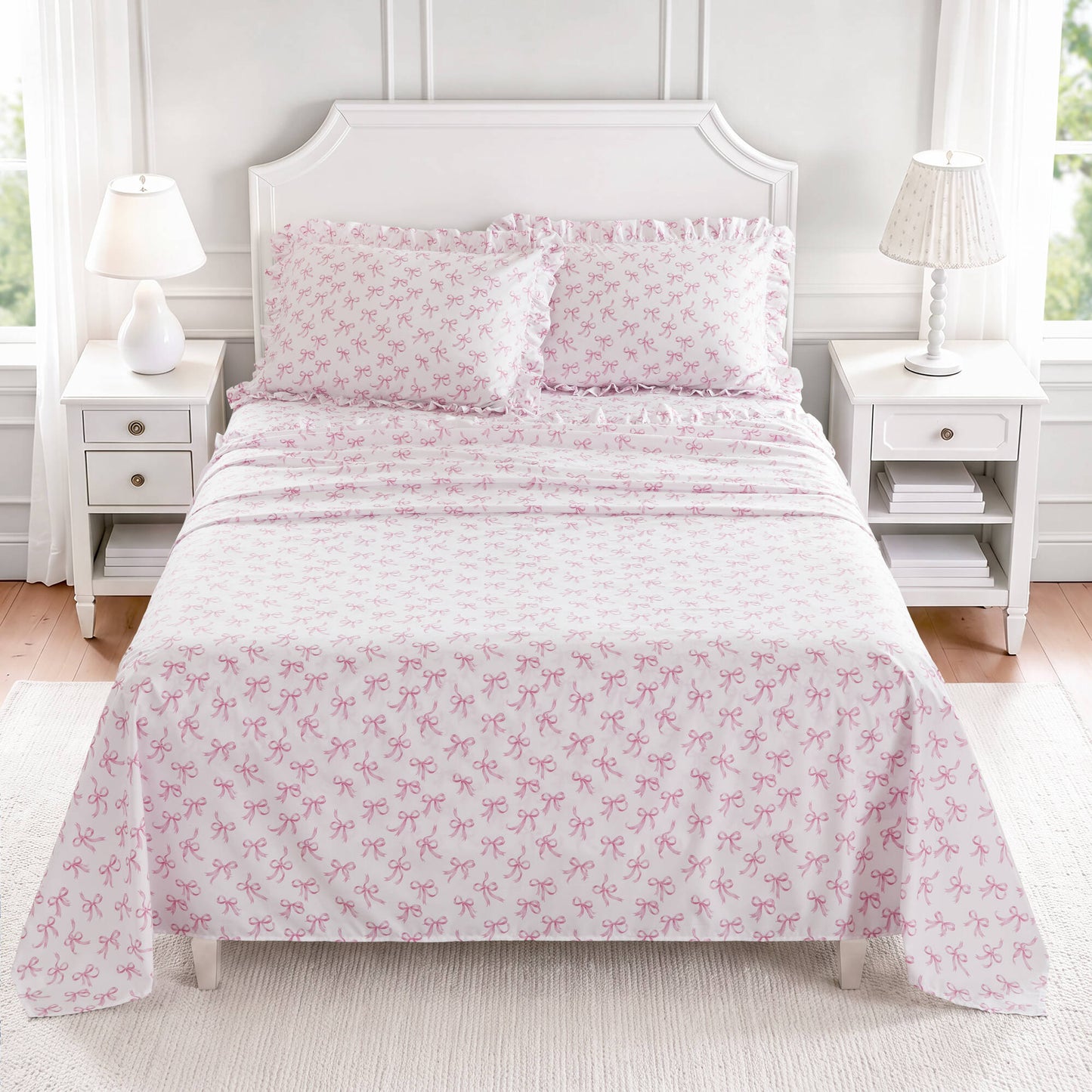Microfiber Ruffle MF Solid Ruffled Hem Sheets