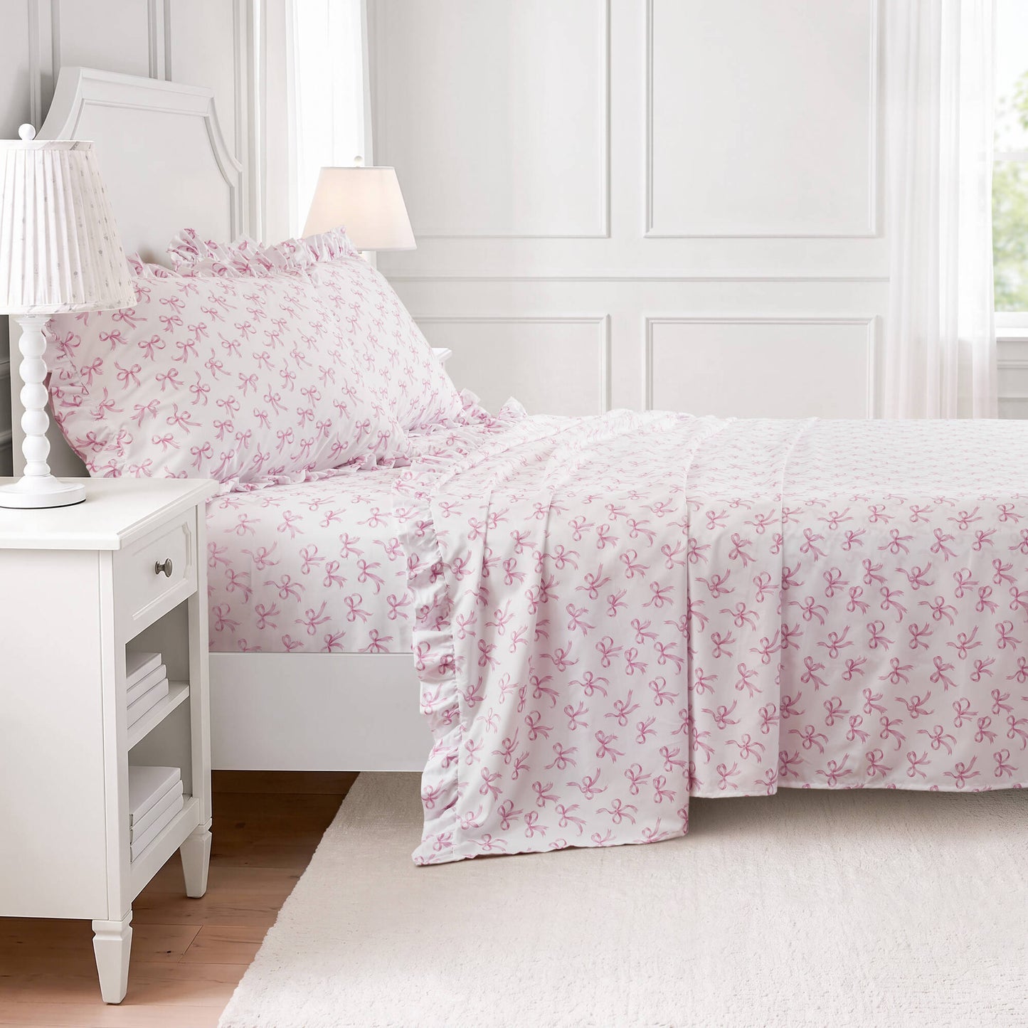Microfiber Ruffle MF Solid Ruffled Hem Sheets