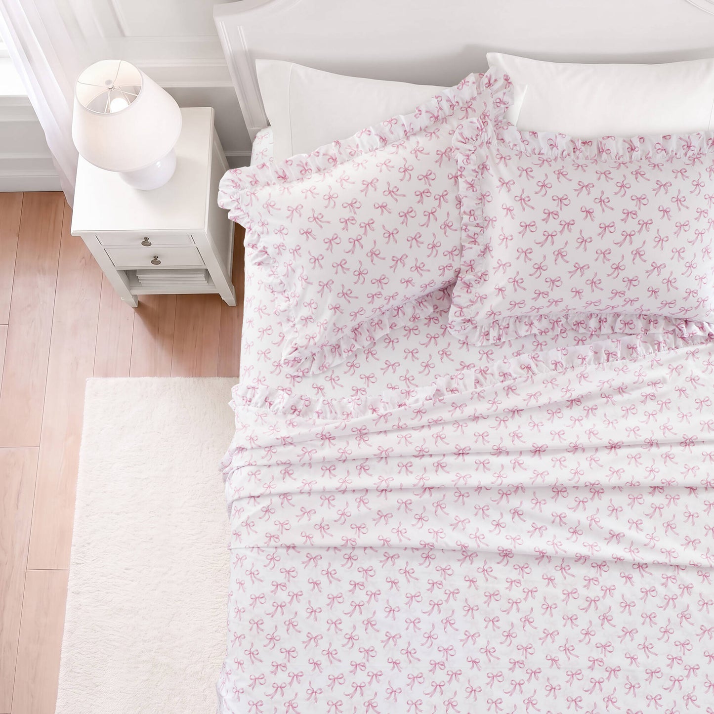 Microfiber Ruffle MF Solid Ruffled Hem Sheets