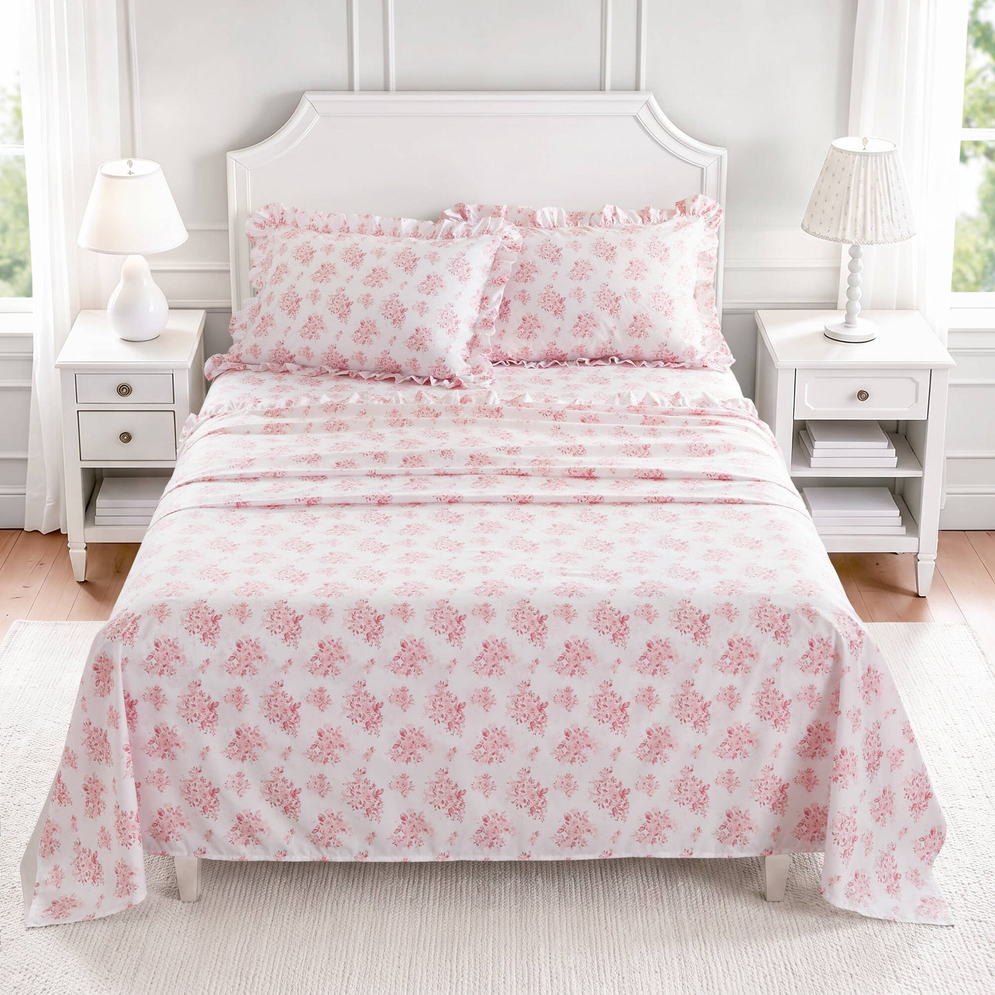 Microfiber Ruffle MF Solid Ruffled Hem Sheets