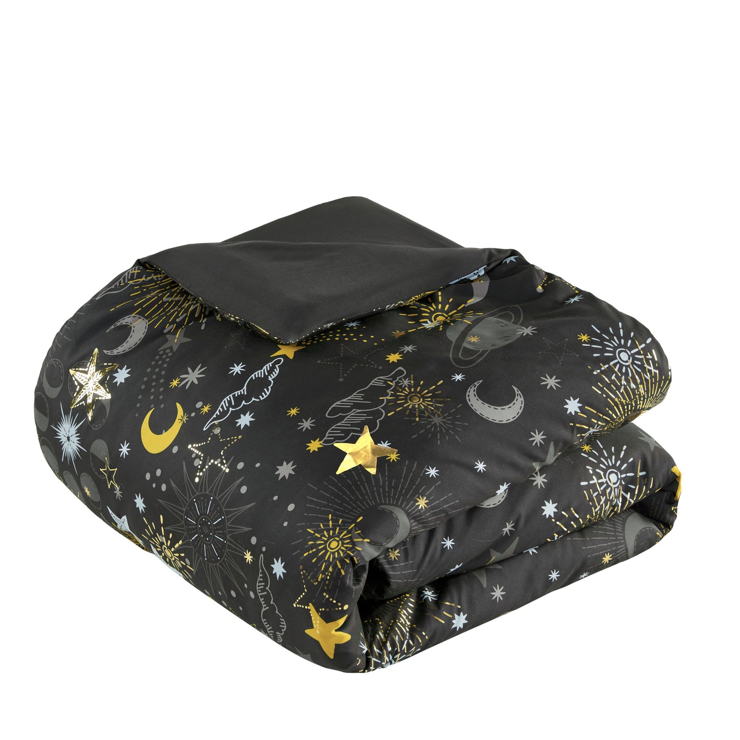 Celia Starry Sky Metallic Comforter Set with Throw Pillow