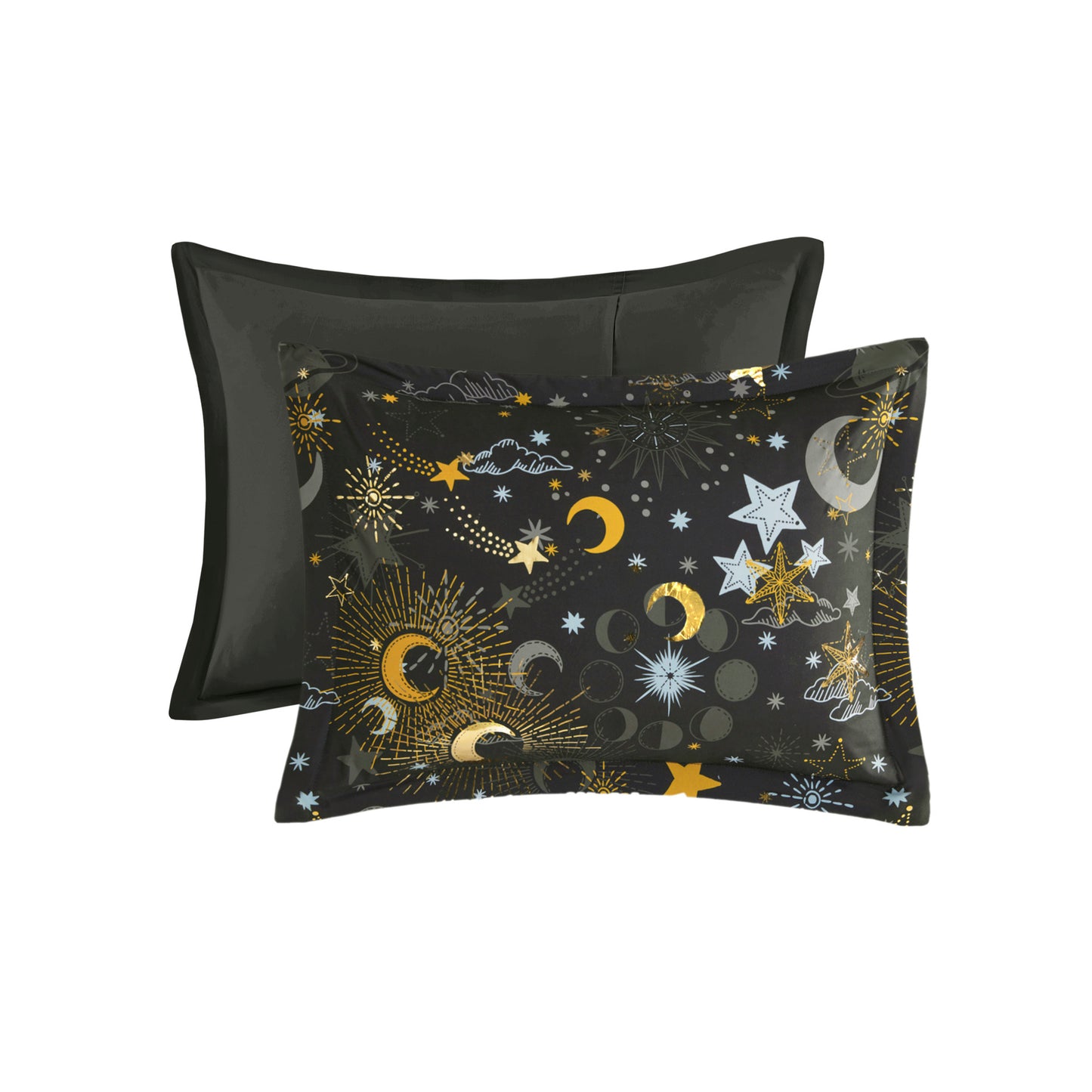 Celia Starry Sky Metallic Comforter Set with Throw Pillow
