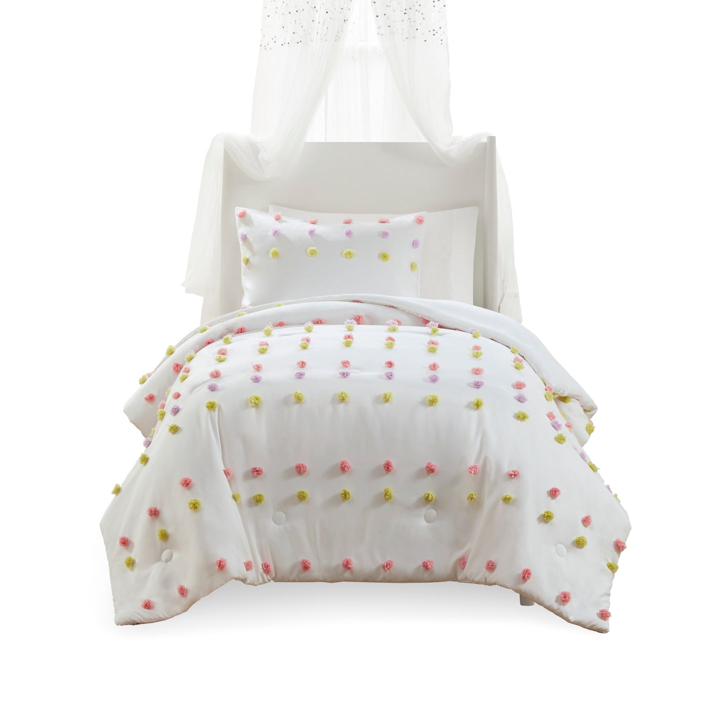 Cora Pompom Clip Jacquard Comforter Set