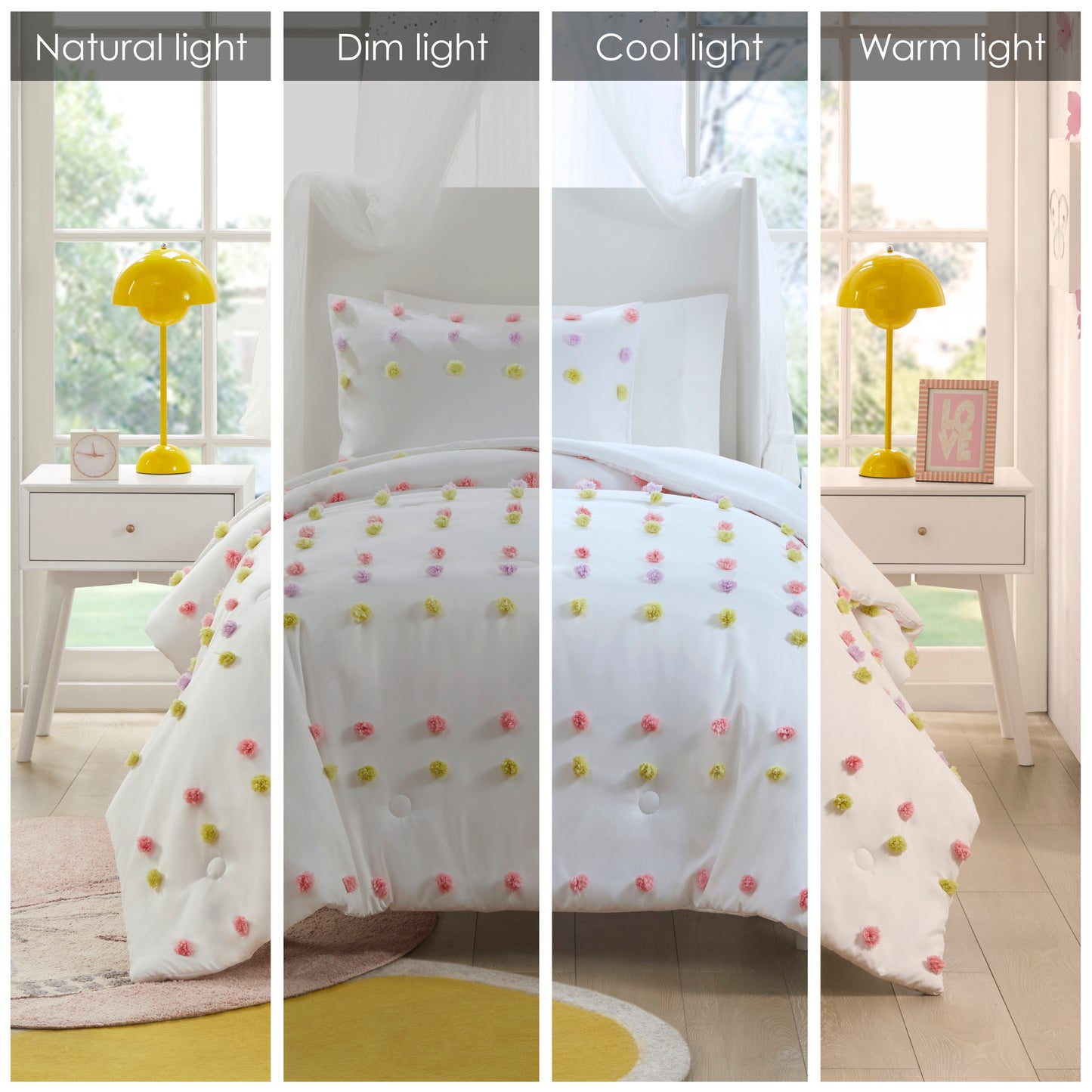 Cora Pompom Clip Jacquard Comforter Set