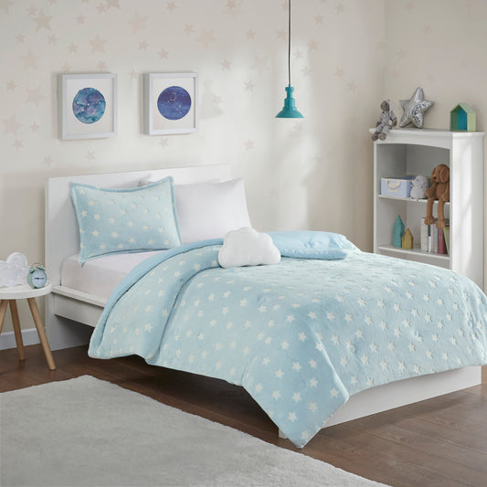 Quinny Glow In The Dark Plush Comforter Set