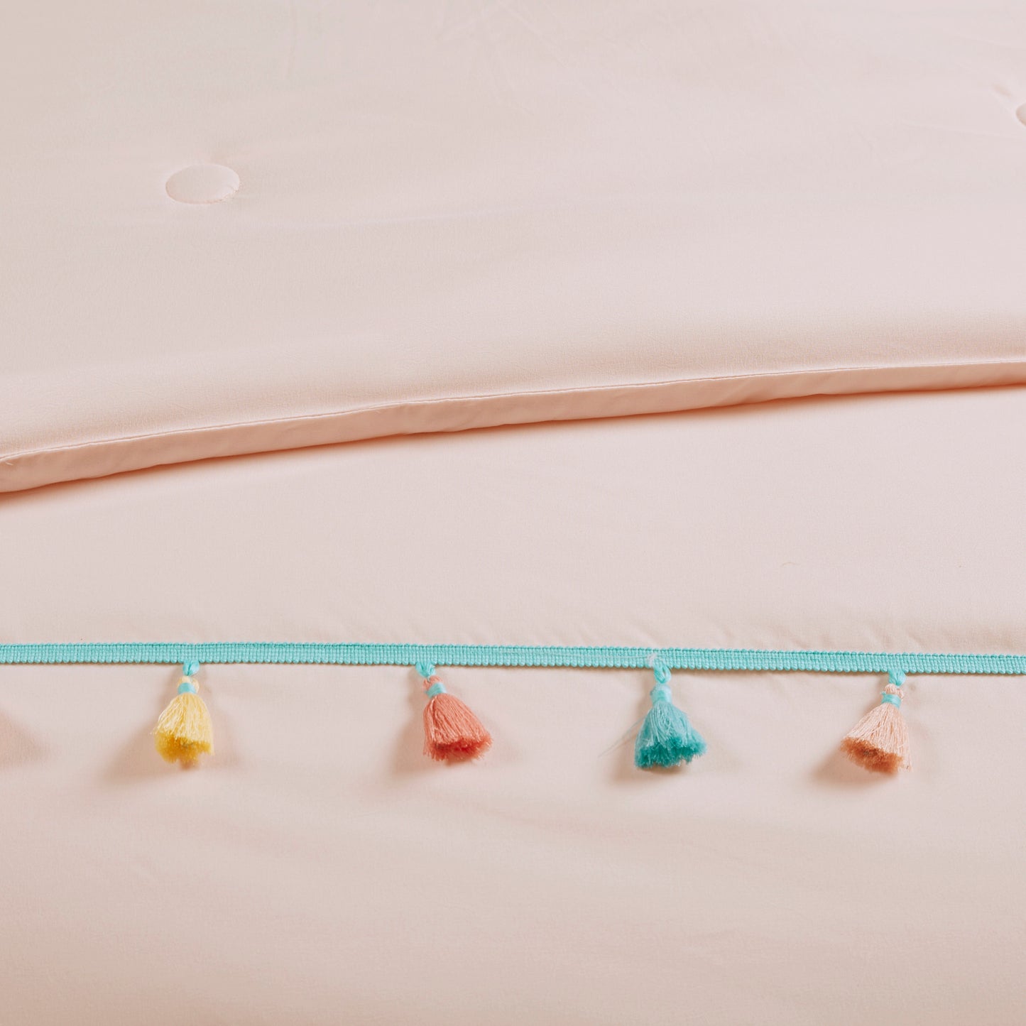 Tessa Tassel Comforter Set with Heart Shaped Throw Pillow