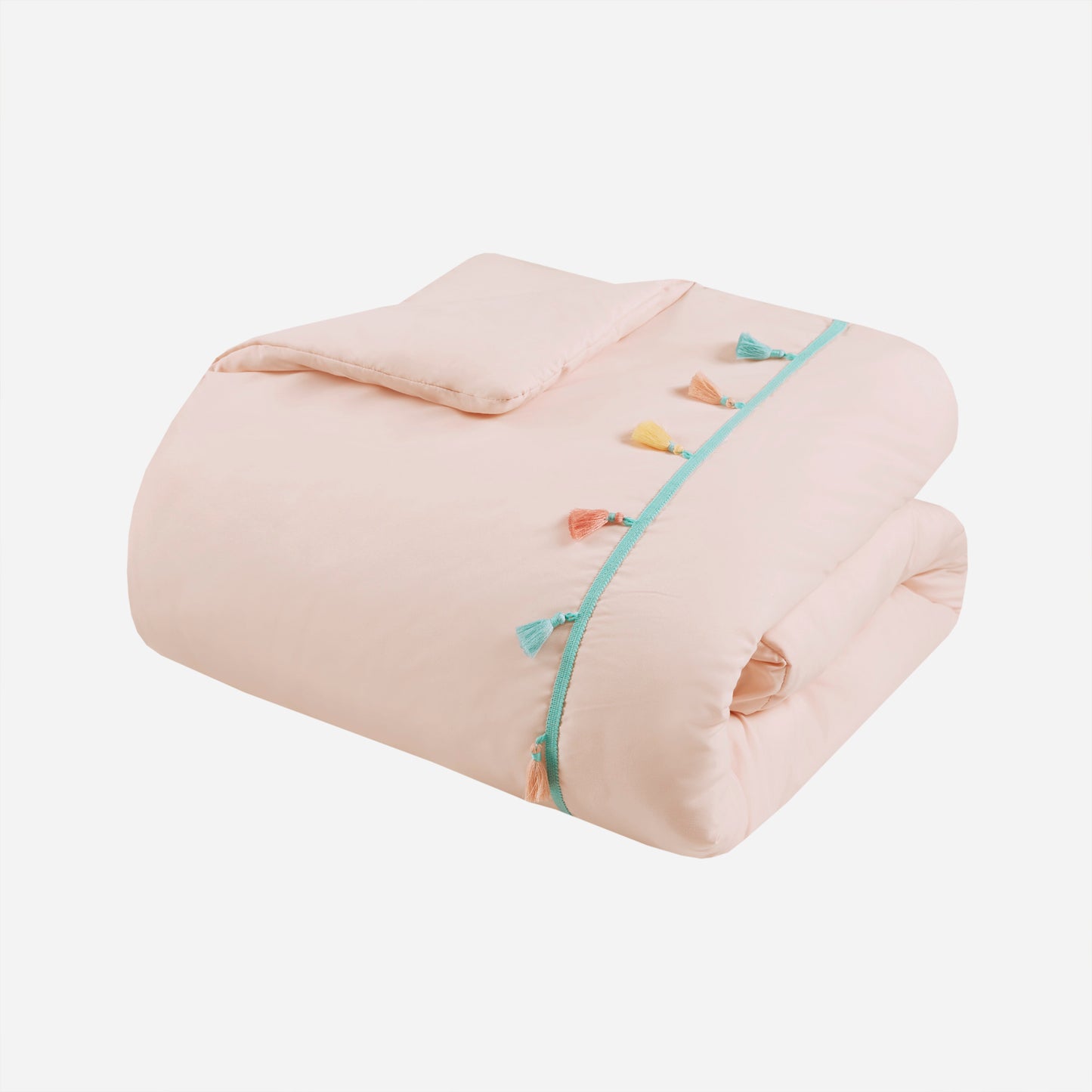 Tessa Tassel Comforter Set with Heart Shaped Throw Pillow