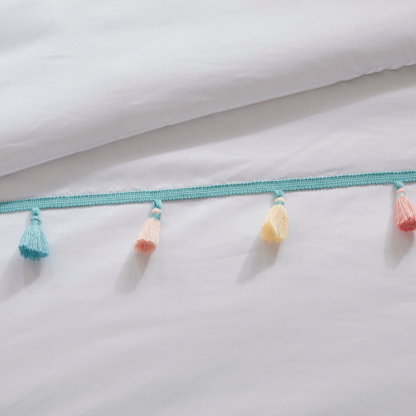 Tessa Tassel Comforter Set with Heart Shaped Throw Pillow