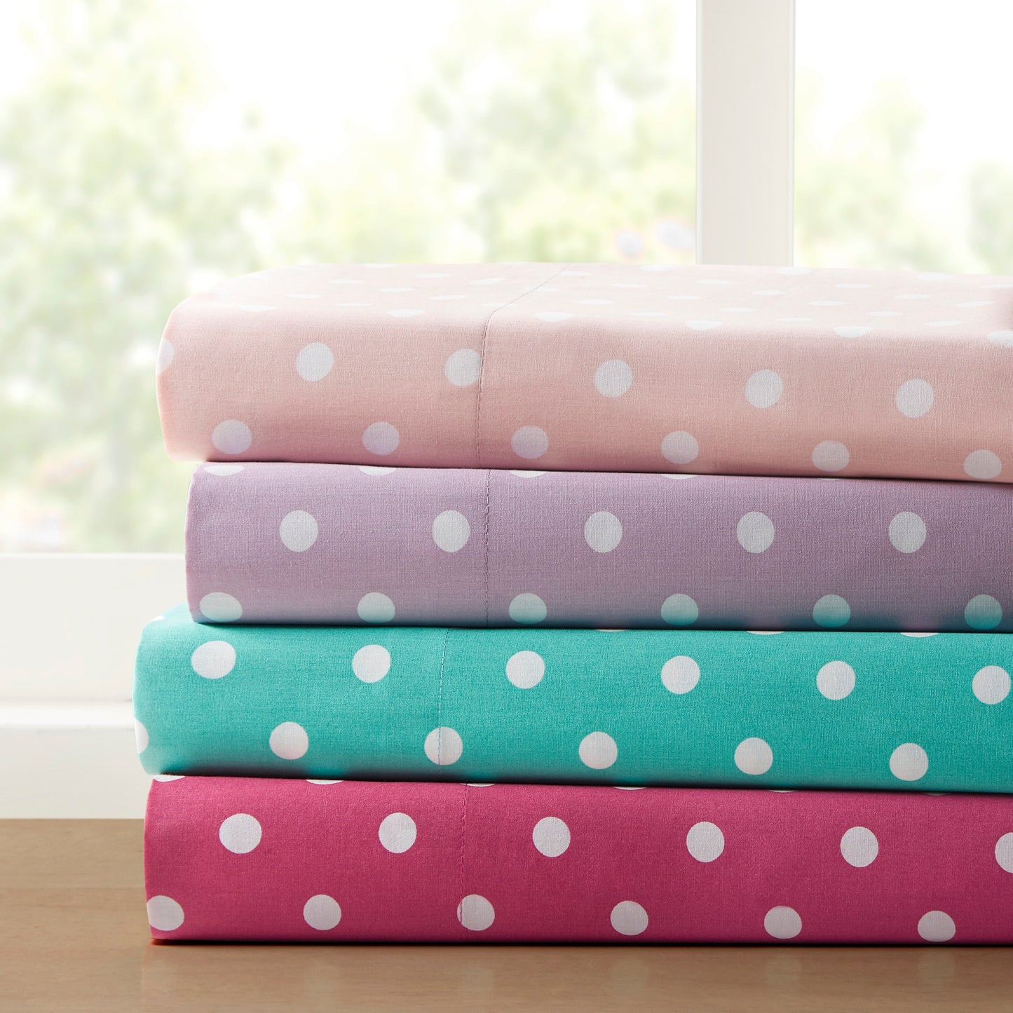Polka Dot Printed 100% Cotton Sheet Set