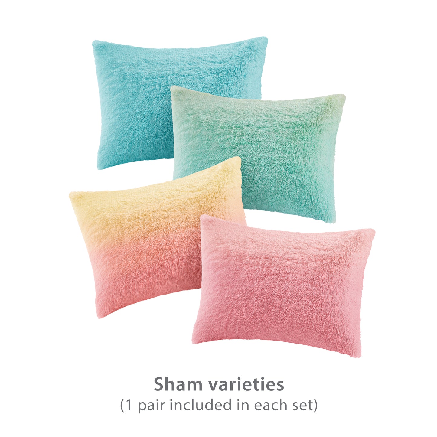 Primrose Ombre Shaggy Faux Fur Comforter Set