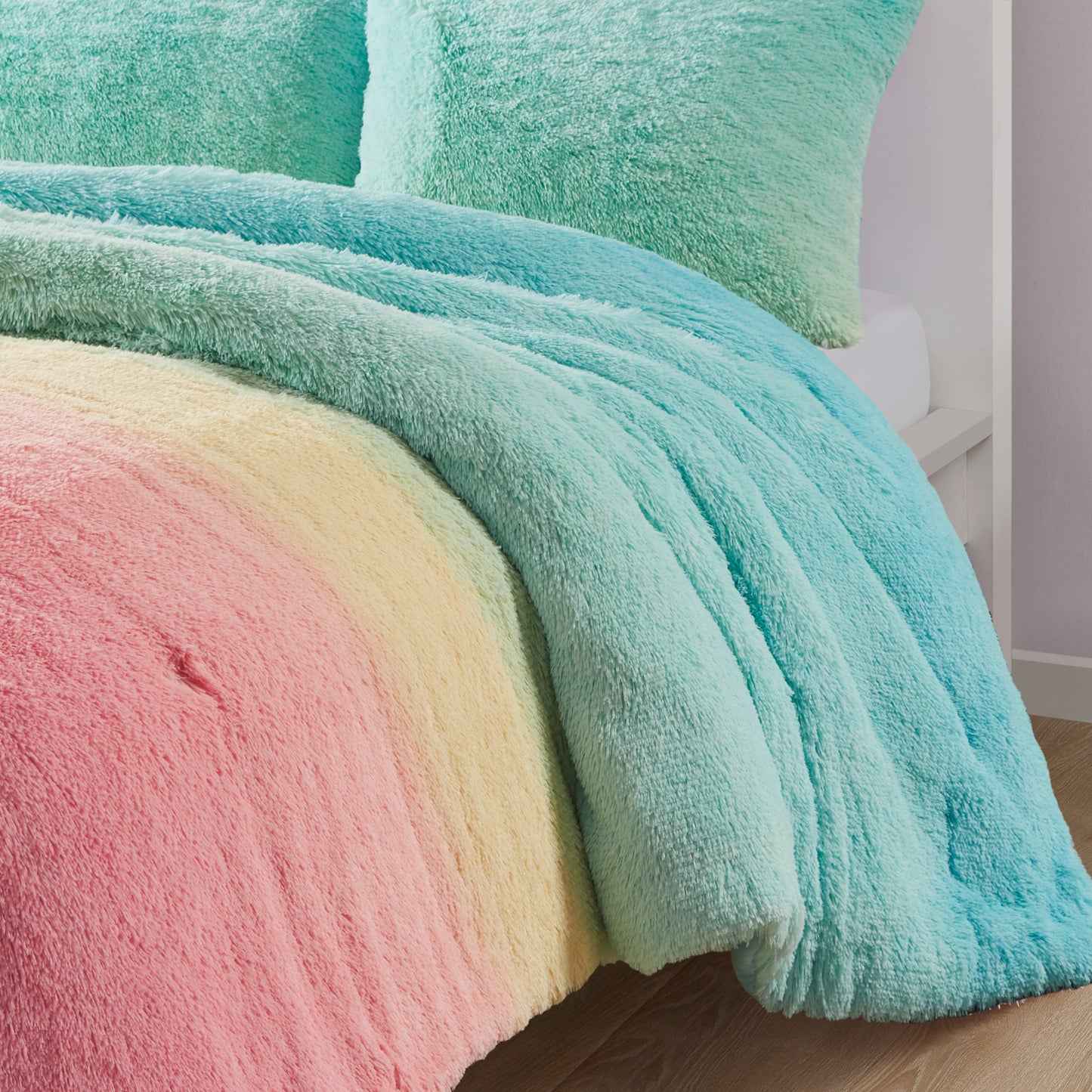 Primrose Ombre Shaggy Faux Fur Comforter Set