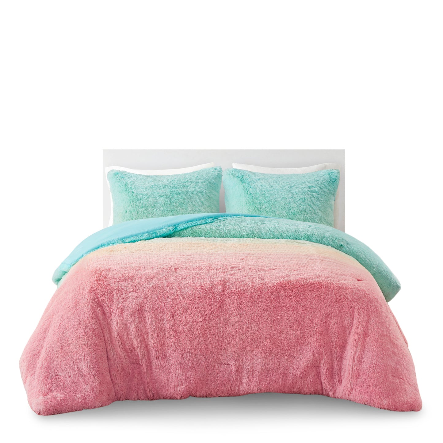 Primrose Ombre Shaggy Faux Fur Comforter Set