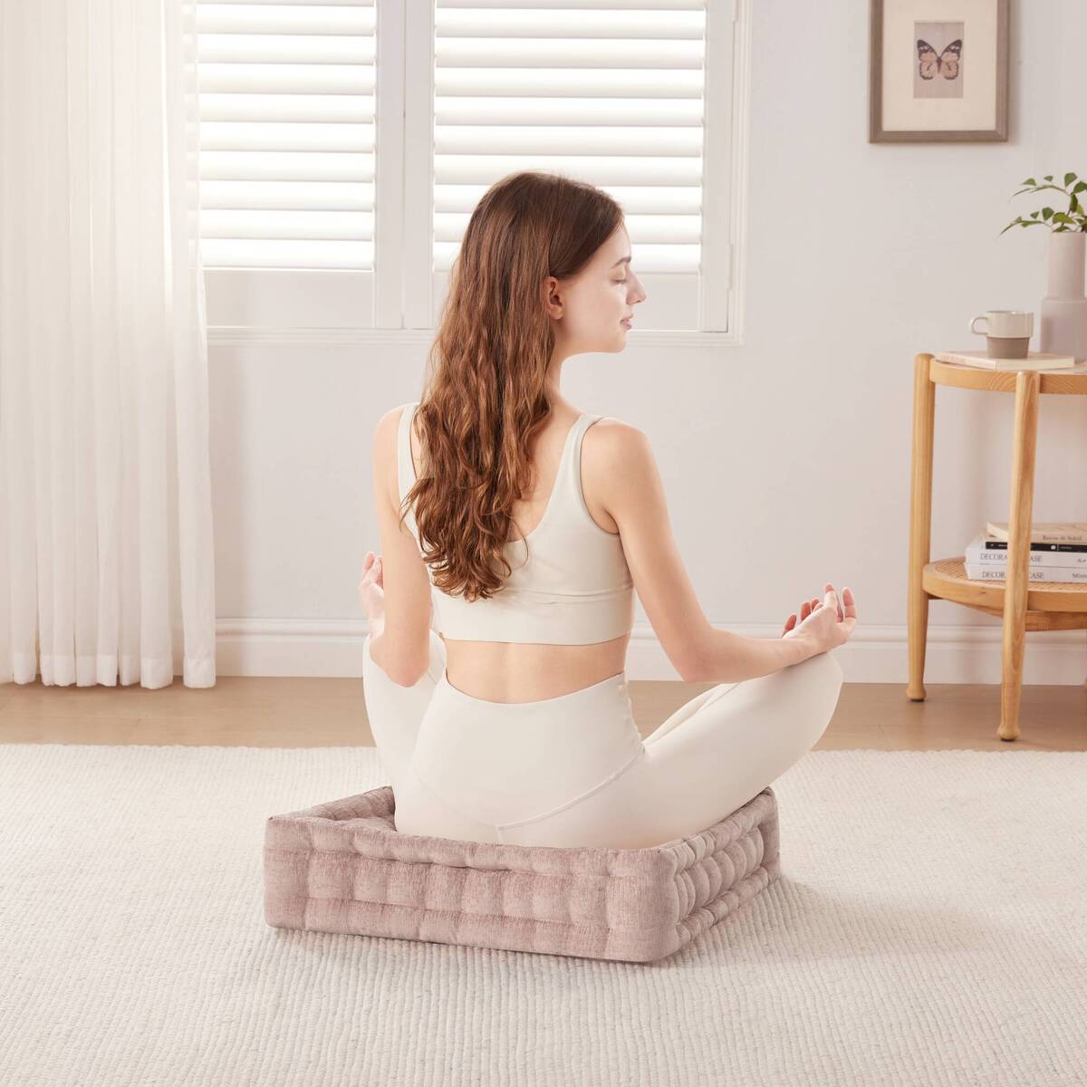Azza Poly Chenille Square Floor Pillow Cushion