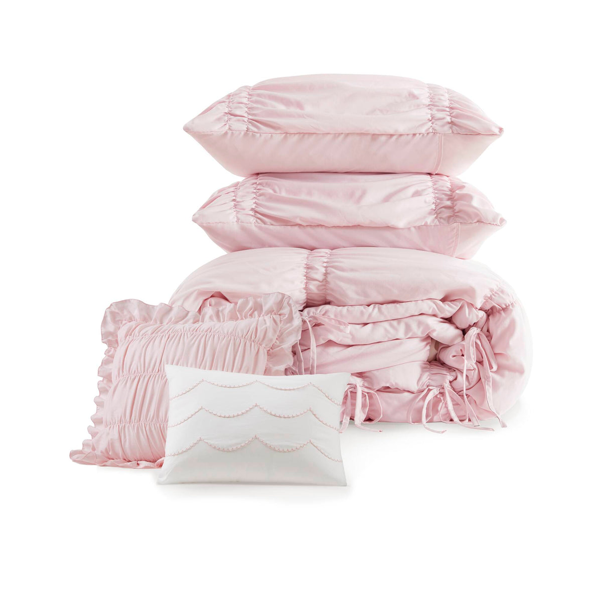 Ivy Sweet Ruched Design 4-Piece Comforter Set