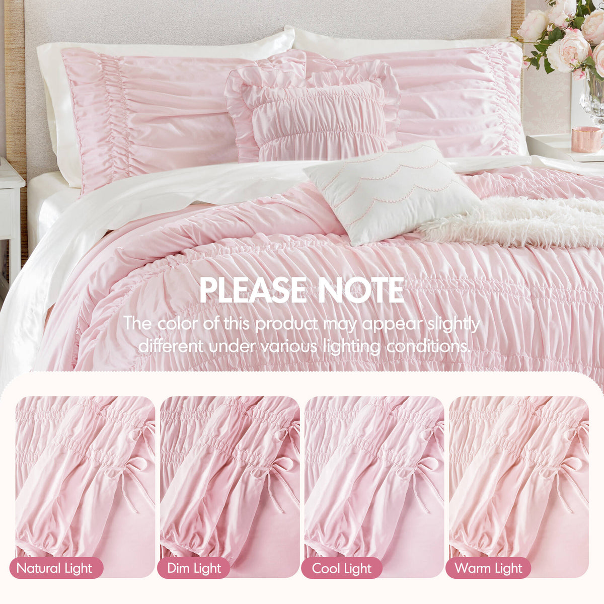 Ivy Sweet Ruched Design 4-Piece Comforter Set