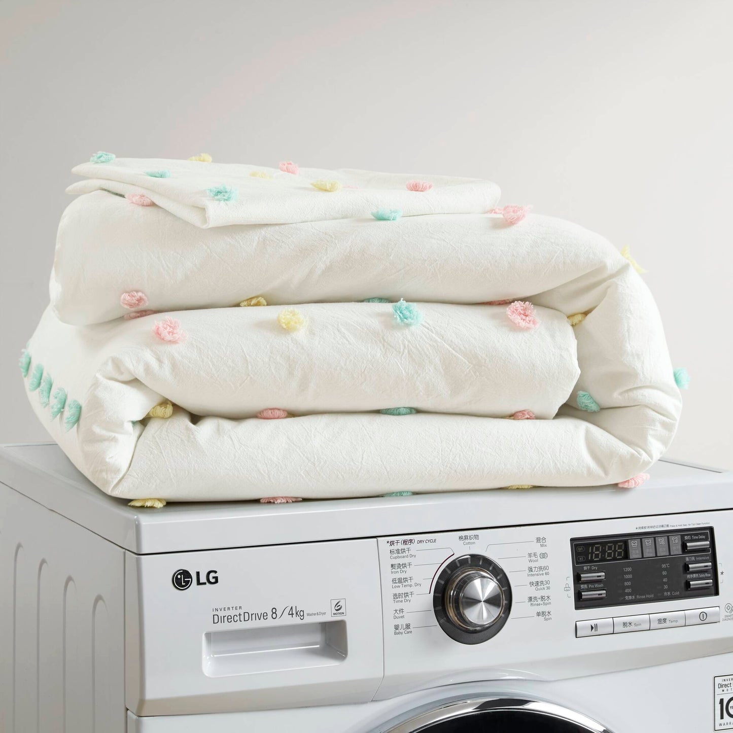 Callie Cotton Jacquard Pom Pom Comforter Set