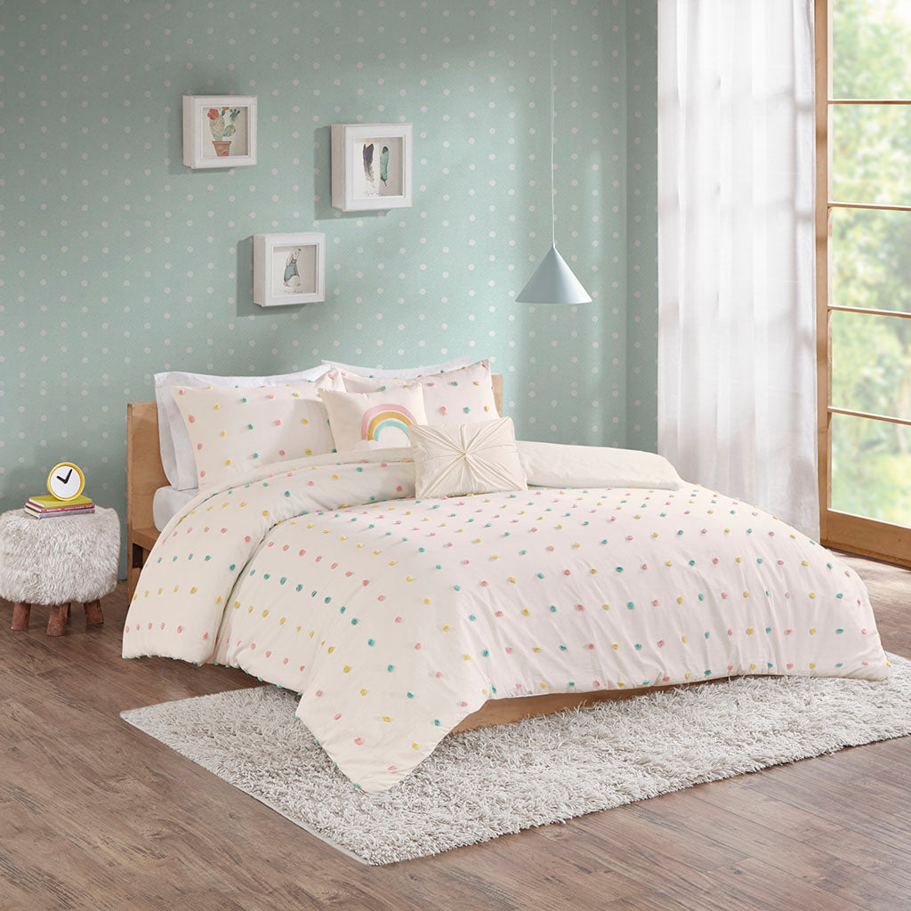 Callie Cotton Jacquard Pom Pom Comforter Set